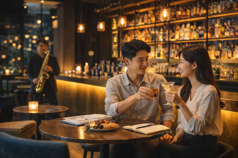 천안의 고급 바와 라운지 내부 분위기를 보여주는 실사 이미지