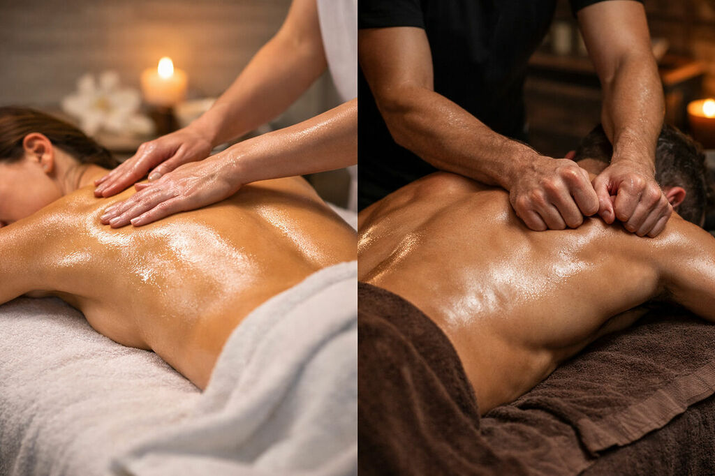 스웨디시 마사지와 일반 마사지 차이를 비교한 실제 장면